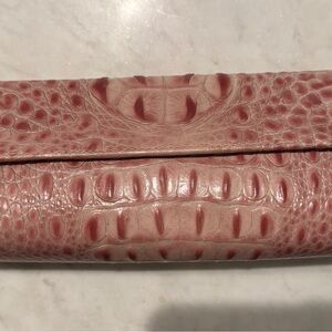 Blush Crocodile Embossed Clutch